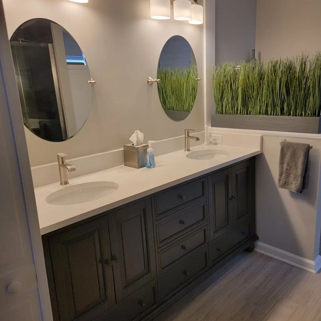 Kitchen remodeling project highlighting cabinetry paired with new countertops